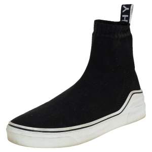 Givenchy Black Knit Fabric George V Mid Sock Sneakers Size 38