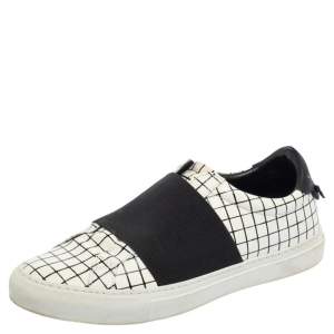 Givenchy White/Black Check Leather Urban Street Sneakers Size 38