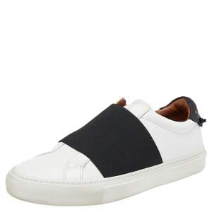 Givenchy White /Black Leather Slip On Sneakers Size 35