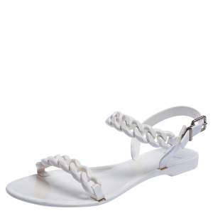 Givenchy White Jelly Chain Link Flats Size 39