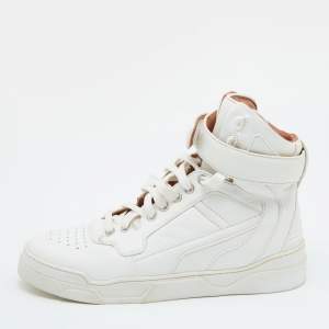 Givenchy White Leather Tyson Star Studded High Top Sneakers Size 38