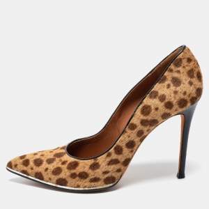 Givenchy Beige/Brown Leopard Print Calf Hair Pumps Size 40