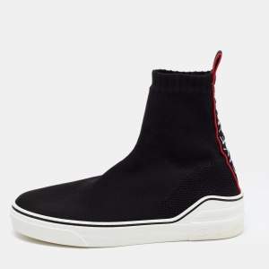 Givenchy Black Knit Fabric Slip on Logo Sneakers Size 41.5
