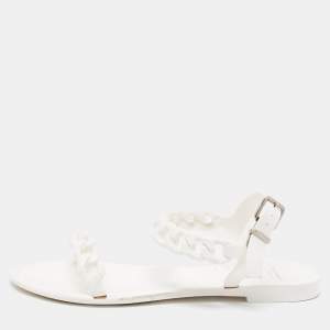 Givenchy White Jelly Chain Link Flat Sandals Size 39