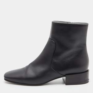 Givenchy Black Leather Zip Ankle Length Boots Size 37