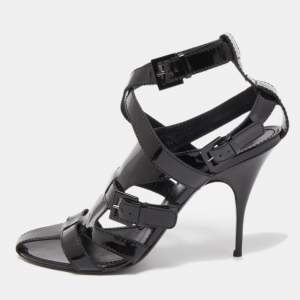 Givenchy Black Patent Strappy Sandals Size 40