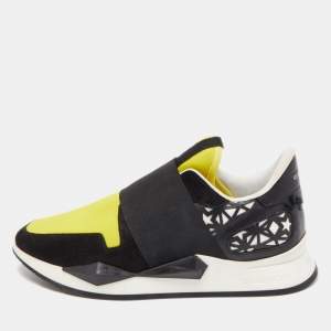 Givenchy Black/Yellow Suede and Fabric Low Top Sneakers Size 38