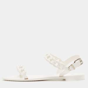 Givenchy White Jelly Chain-Link Flat Sandals Size 38