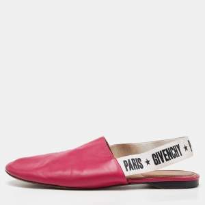 Givenchy Pink Leather Rivington Slingback Flats Size 37