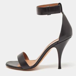Givenchy Black Leather Ankle Strap Sandals Size 39