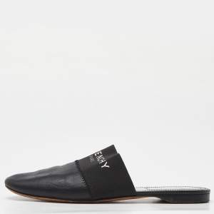 Givenchy Black Leather Bedford Flat Mules Size 36