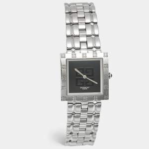Pre Owned Givenchy Silver Black Stainless Steel Apsaras REG1558962 Women's Wristwatch 23 mm