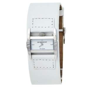 Givenchy White Stainless Steel Leather GV.5201L Quartz Women's Wristwatch 27 mm