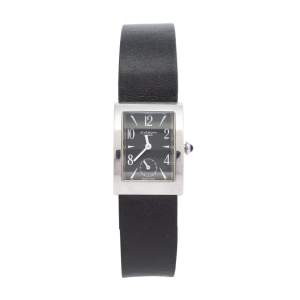 Givenchy Black Stainless Steel Leather Parabolique REG92434662 Quartz Women's Wristwatch 23mm