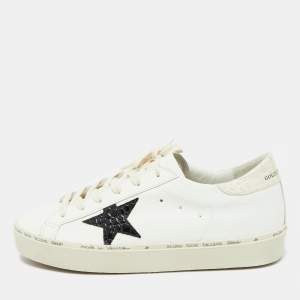 Golden Goose White Leather Hi Star Lace Up Sneakers Size 42