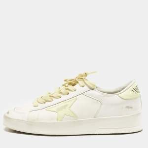 Golden Goose Off White/Yellow Leather Stardan Sneakers Size 39