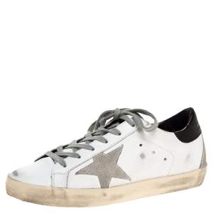 Golden Goose White Leather Superstar Low Top Sneakers Size 36