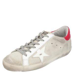 Pre Owned Golden Goose Grey Leather Superstar Sneakers EU 38