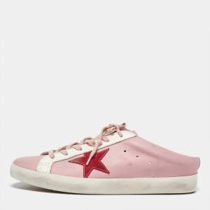 Golden Goose Pink Leather Superstar Sabot Sneakers Size 42