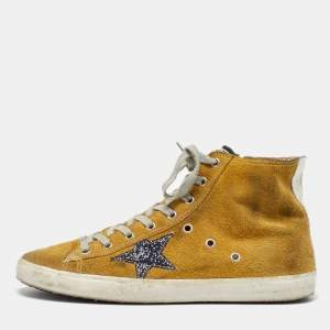 Golden Goose Yellow Suede Francy High Top Sneakers Size 40