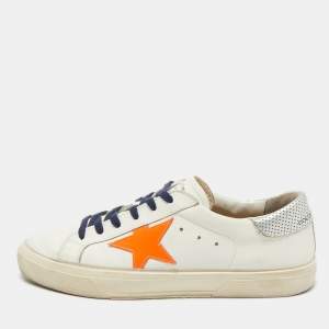 Golden Goose Off White/Orange Leather Stardan Sneakers Size 39