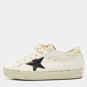 Pre Owned Golden Goose White Leather Hi Star Sneakers Size 39