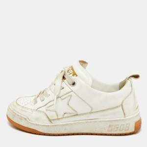 مملوكة مسبقًا حذاء رياضي غولدن غوس ييه جلد أبيض برباط مقاس 35