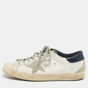 مملوكة مسبقًا Golden Goose Super Star Size 39 Tricolor Leather Lace Up Sneakers