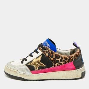 مملوكة مسبقًا Golden Goose Yeah Size 37 Multicolor Calf Hair Leather Low Top Sneakers