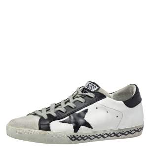 Pre Owned Golden Goose Tricolor Suede And Leather Superstar Low Top Sneakers Size 39