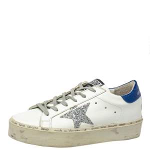 Pre Owned Golden Goose White Leather Hi Star Sneakers Size 37