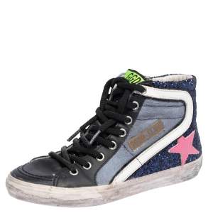 Golden Goose Multicolor Leather And Calf Hair  Fancy High Top Sneakers Size 36