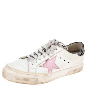 Golden Goose White Leather And Calf Hair Superstar Low-Top Sneakers Size 39