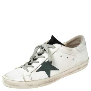 Golden Goose White Leather Superstar Low-Top Sneakers Size 40