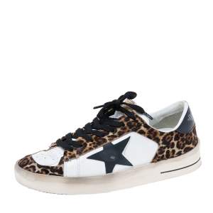Golden Goose Multicolor Pony Hair And Leather Super Star Low Top Sneakers Size 39