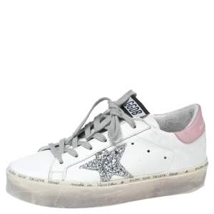 Pre Owned Golden Goose White Leather Superstar  Sneakers Size 35