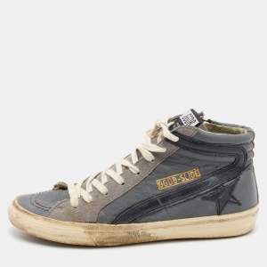 Golden Goose Grey Suede And Leather Slide High Top Sneakers Size 38 