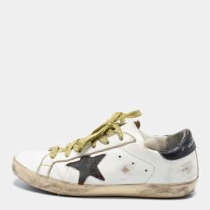 Golden Goose White Leather Superstar Low-Top Sneakers Size 39