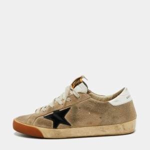 Golden Goose Light Grey Suede Superstar Low Top Sneakers Size 39