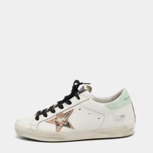 Golden Goose White Leather Super Star Sneakers Size 36