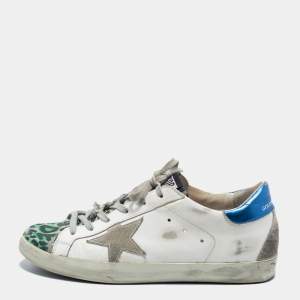 Golden Goose Multicolor Leather and Suede  Super Star Low Top Sneakers Size 39