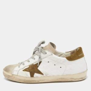 Golden Goose White Leather Superstar Sneakers Size 38