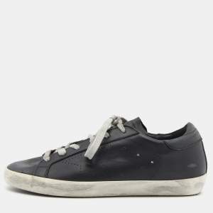Golden Goose Black Leather Superstar Sneakers Size 39