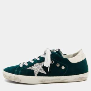Golden Goose Green Velvet Superstar Sneakers Size 40
