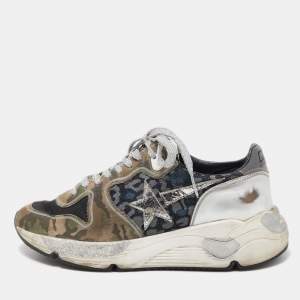 Golden Goose Multicolor Leather and Denim Athletic Sneakers Size 37