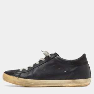 Golden Goose Black Leather Superstar Sneakers Size 39