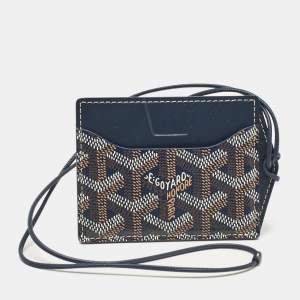 Goyard Navy Blue Goyardine Coated Canvas and Leather Vénus Bag Mirror