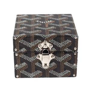 Goyard Black Goyardine Coated Canvas Regence Mini Trunk Jewelry Case