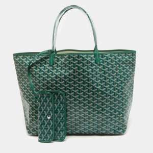 Goyard Green Goyardine Coated Canvas and Leather Saint Louis GM Tote