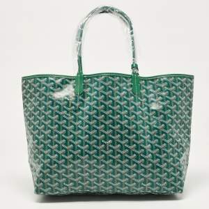 Goyard Green Goyardine Coated Canvas and Leather Saint Louis PM Tote